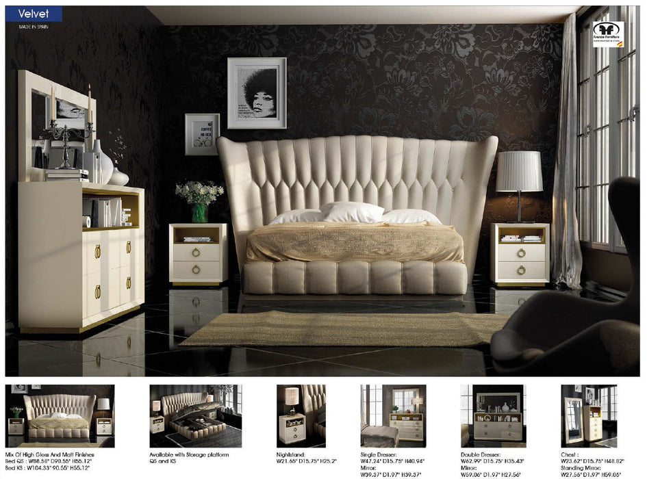 Velvet King size Bed