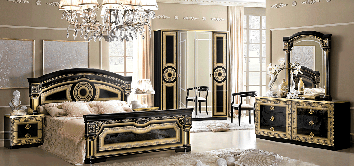 Aida Bedroom Black w/Gold, Camelgroup Italy