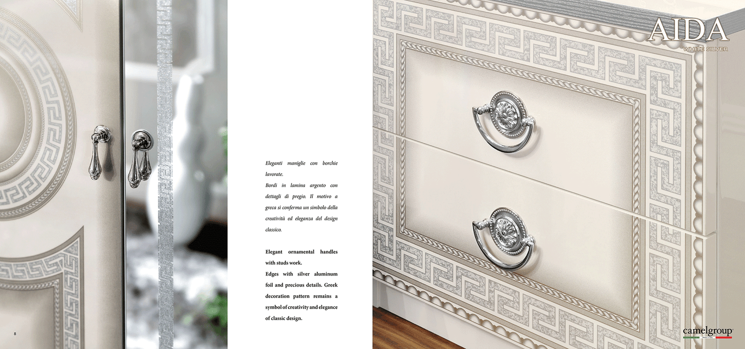 Aida White/Silver Vanity Dresser