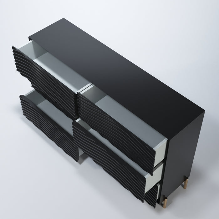 Wave Double Dresser / Mirrors Dark grey