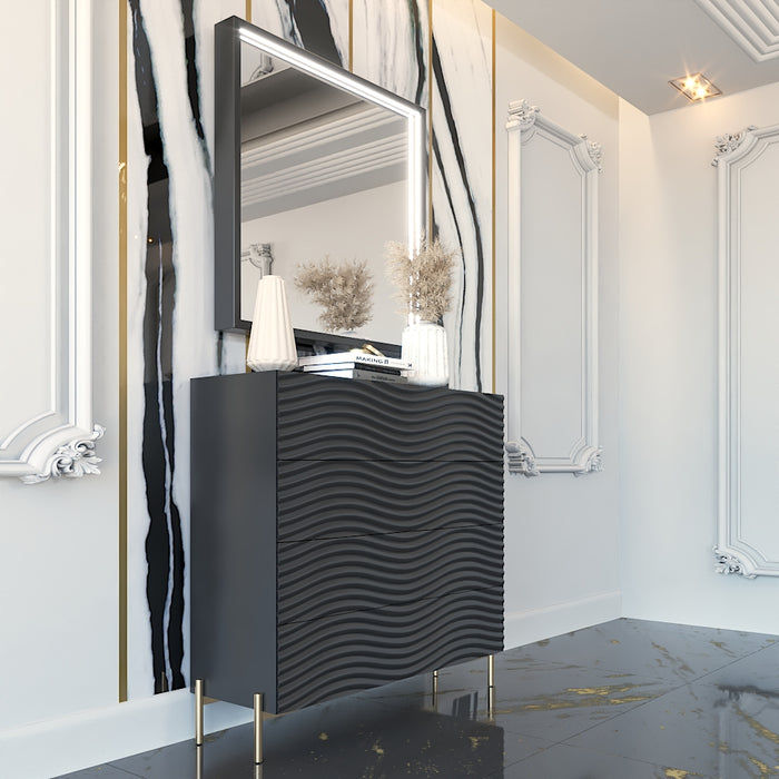 Wave Double Dresser / Mirrors Dark grey