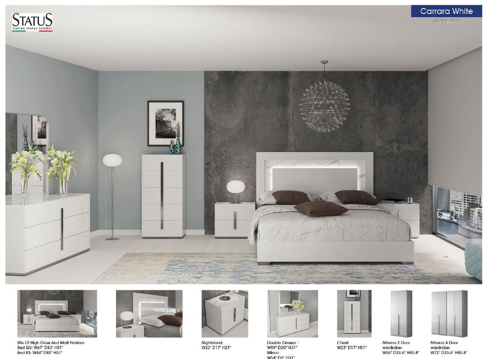 Carrara White Bedroom w/Light