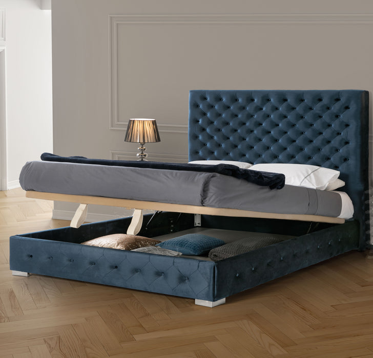 Leonor Blue Bed w/storage