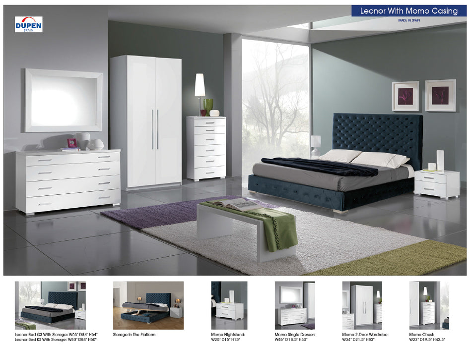 Leonor Blue Bedroom w/storage, w/momo casing