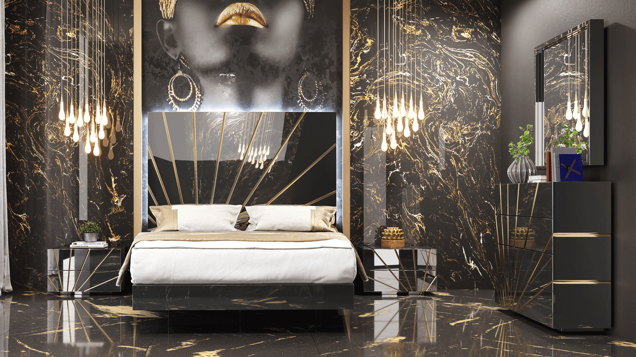 Oro Black Bed with Frames
