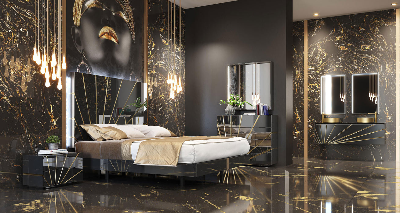 Oro Black Bed with Frames