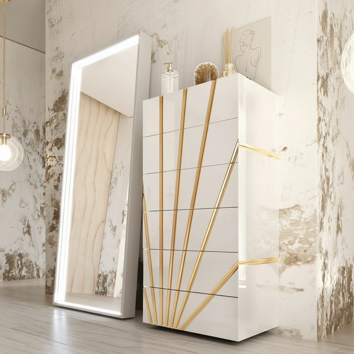 Oro White Bed with Frames