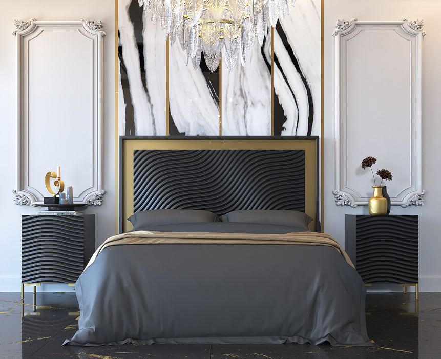 Wave Bedroom Dark grey