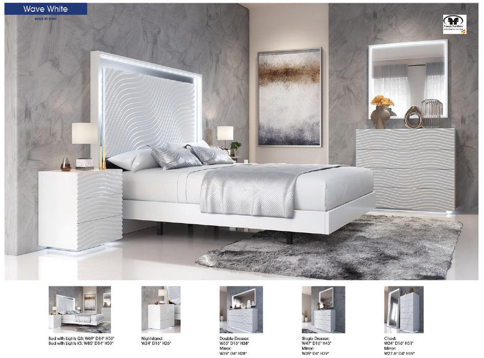Wave Bedroom White