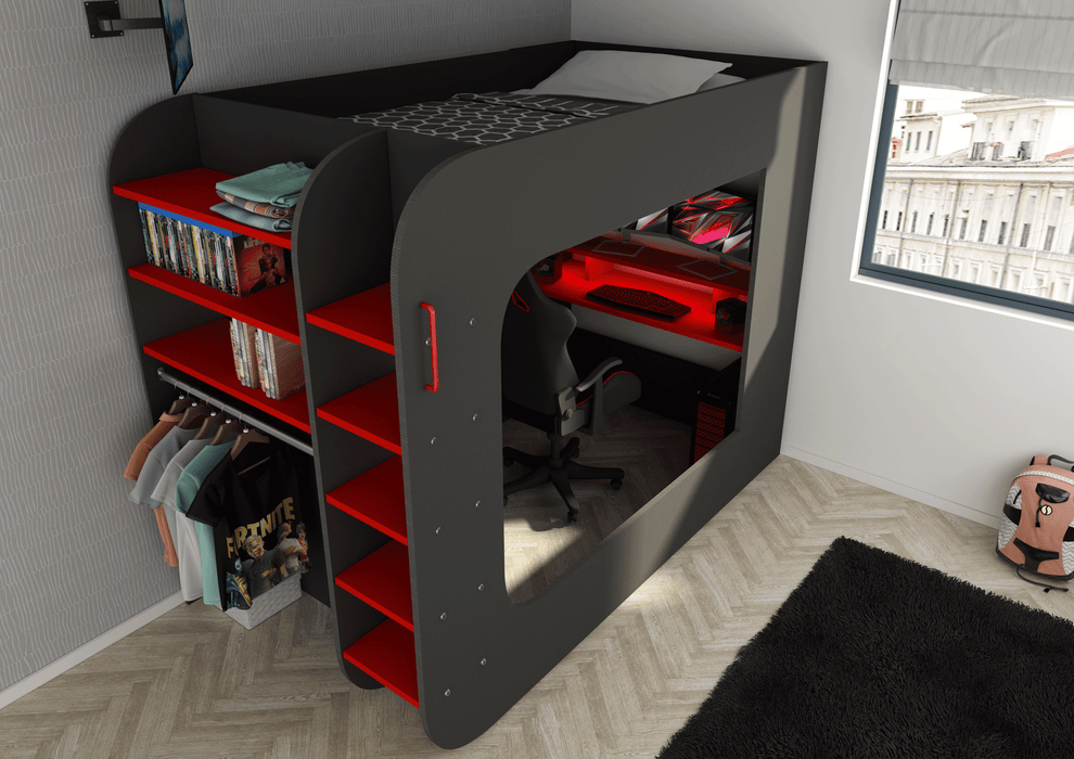Gamer Bed Red & Black
