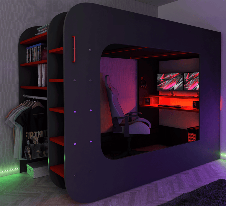 Gamer Bed Red & Black
