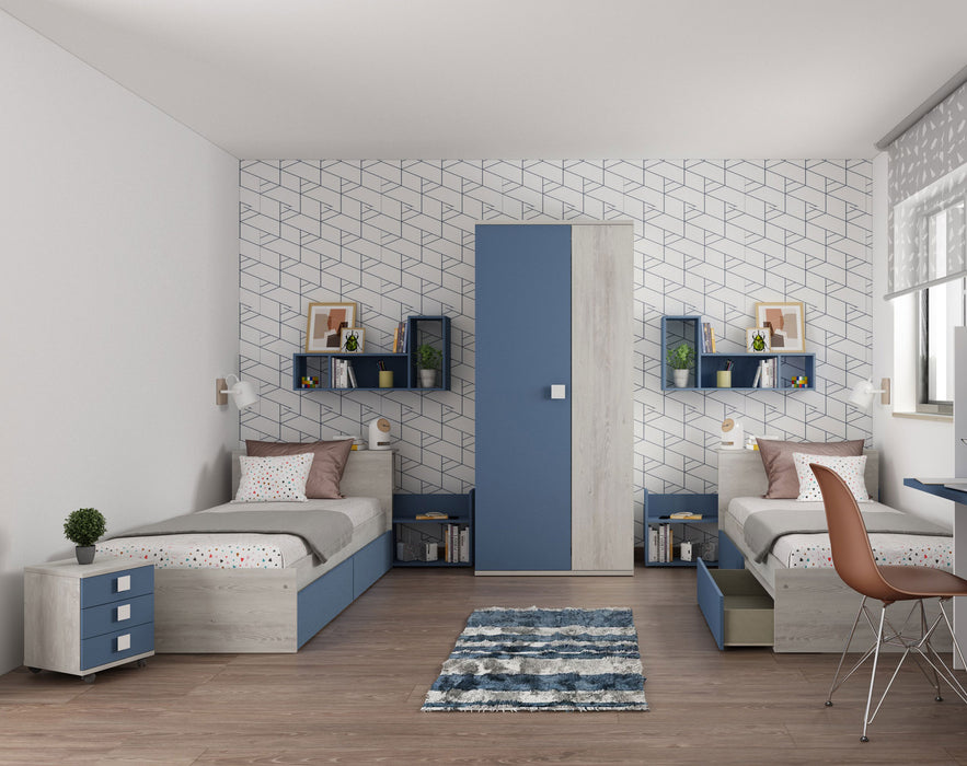 Jazz Kids Bedroom Oak Blue