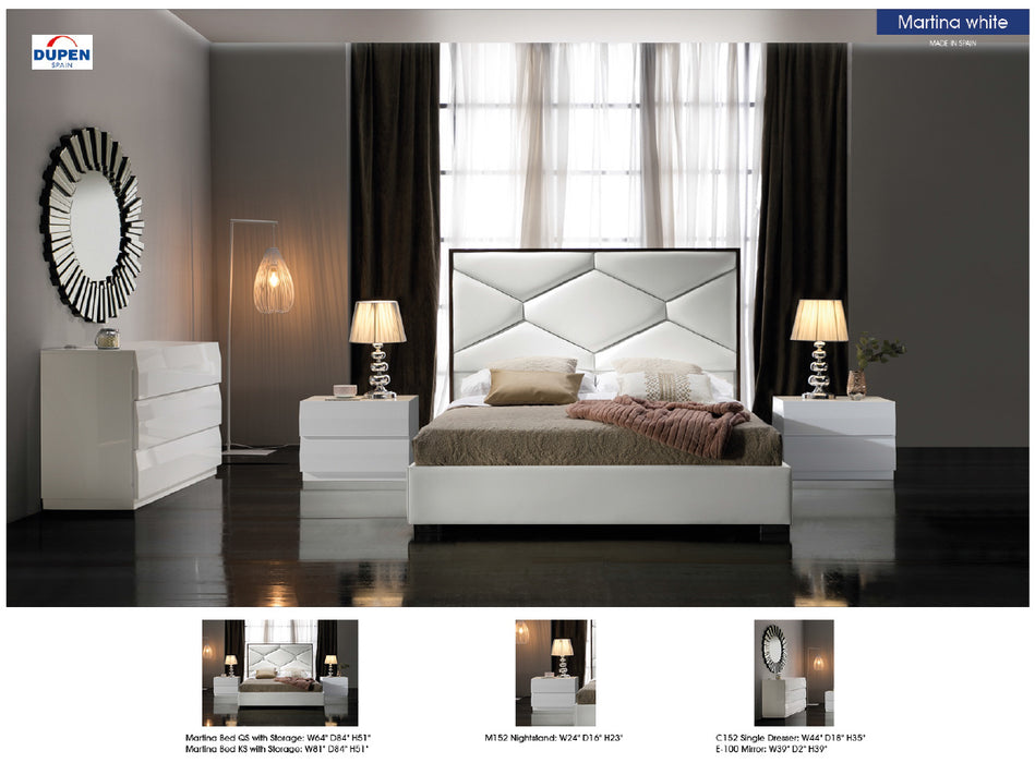 Martina Bedroom Storage White, M152, C152, E100