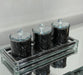 Ambrose Exquisite Tea, Sugar, Coffee Canisters with Tray in Crushed Diamond Glass in Gift Box