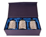 Ambrose Exquisite Tea, Sugar, Coffee Canisters with Tray in Crushed Diamond Glass in Gift Box