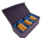 Ambrose Exquisite Tea, Sugar, Coffee Canisters with Tray in Crushed Diamond Glass in Gift Box