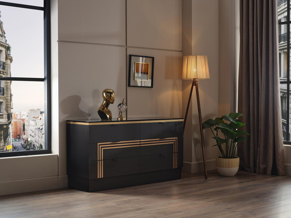 Carlino 6 Drawer Dresser - Prada Gray