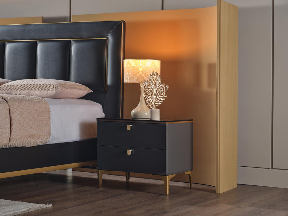 Carlino Nightstand - Prada Grey / Carlino Marblele