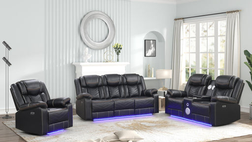 Challenger Living Room Set – Challenger 2 Pc Living Room Set in Black by Galaxy Home Furnishings