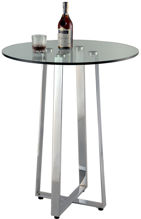 Glass Top Counter Table w/ X-Shaped Steel Base CHAMBERS-CNT