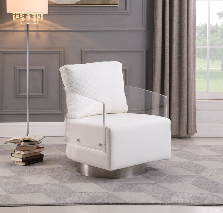 Contemporary Acrylic Back Swiveling Accent Chair CIARA-ACC-WHT
