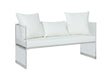 Contemporary Acrylic Bench w/ Upholstered Seat CIARA-BCH-WHT