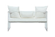 Contemporary Acrylic Bench w/ Upholstered Seat CIARA-BCH-WHT