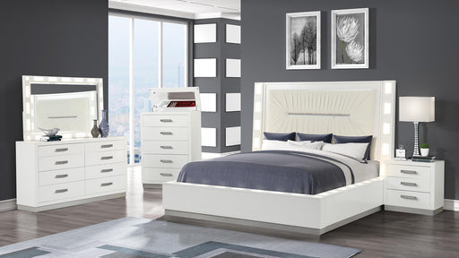 Coco Bedroom Set – Coco King 5 Pc Bedroom Set in Milky White by Galaxy Home Furnishings