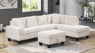 Cozy Sectional – Cozy Sectional Sofa with Ottoman Cream by Galaxy Home Furnishings