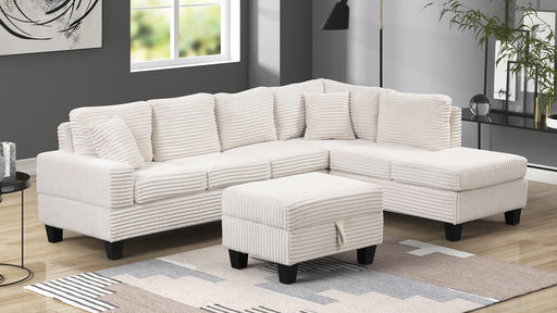 Cozy Sectional – Cozy Sectional Sofa with Ottoman Cream by Galaxy Home Furnishings