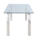 Contemporary Glass Top Dining Table w/ Steel Base CRISTINA-DT