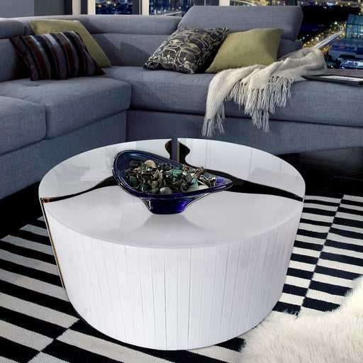 Timeless 3-Piece Round Coffee Table Set with White and Gold Modern Design