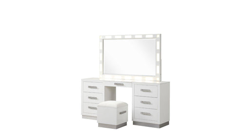 Coco Vanity – Coco Vanity Set Milky White by Galaxy Home Furnishings