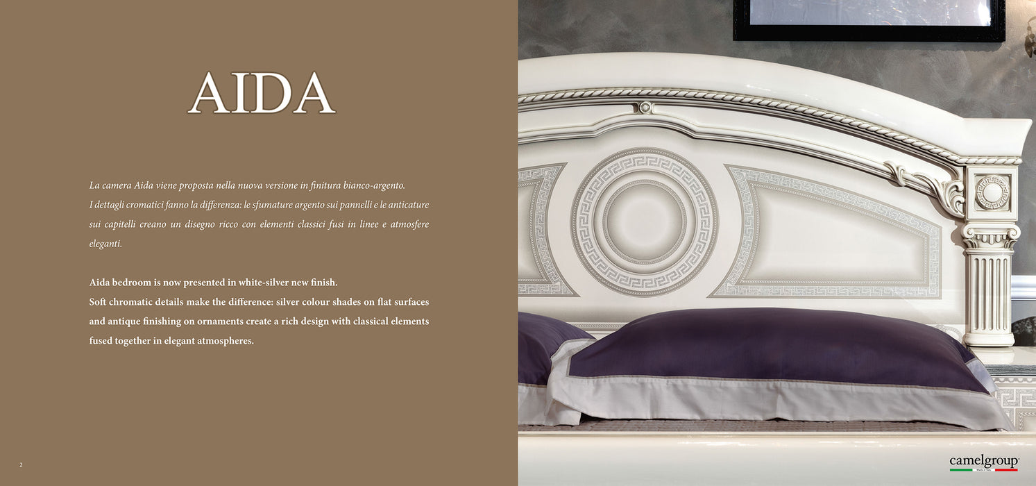 Aida Bed White w/Silver