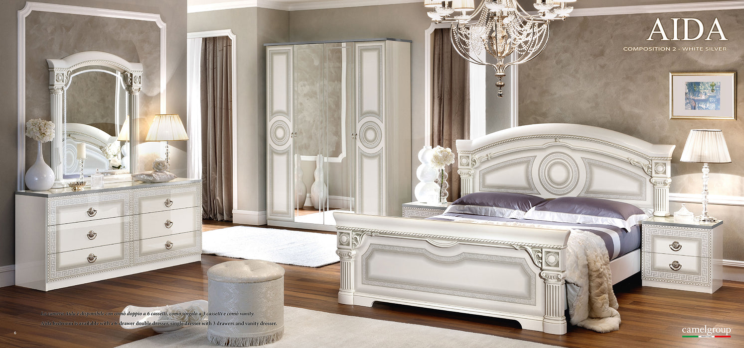 Aida Bedroom, White w/Silver, Camelgroup Italy