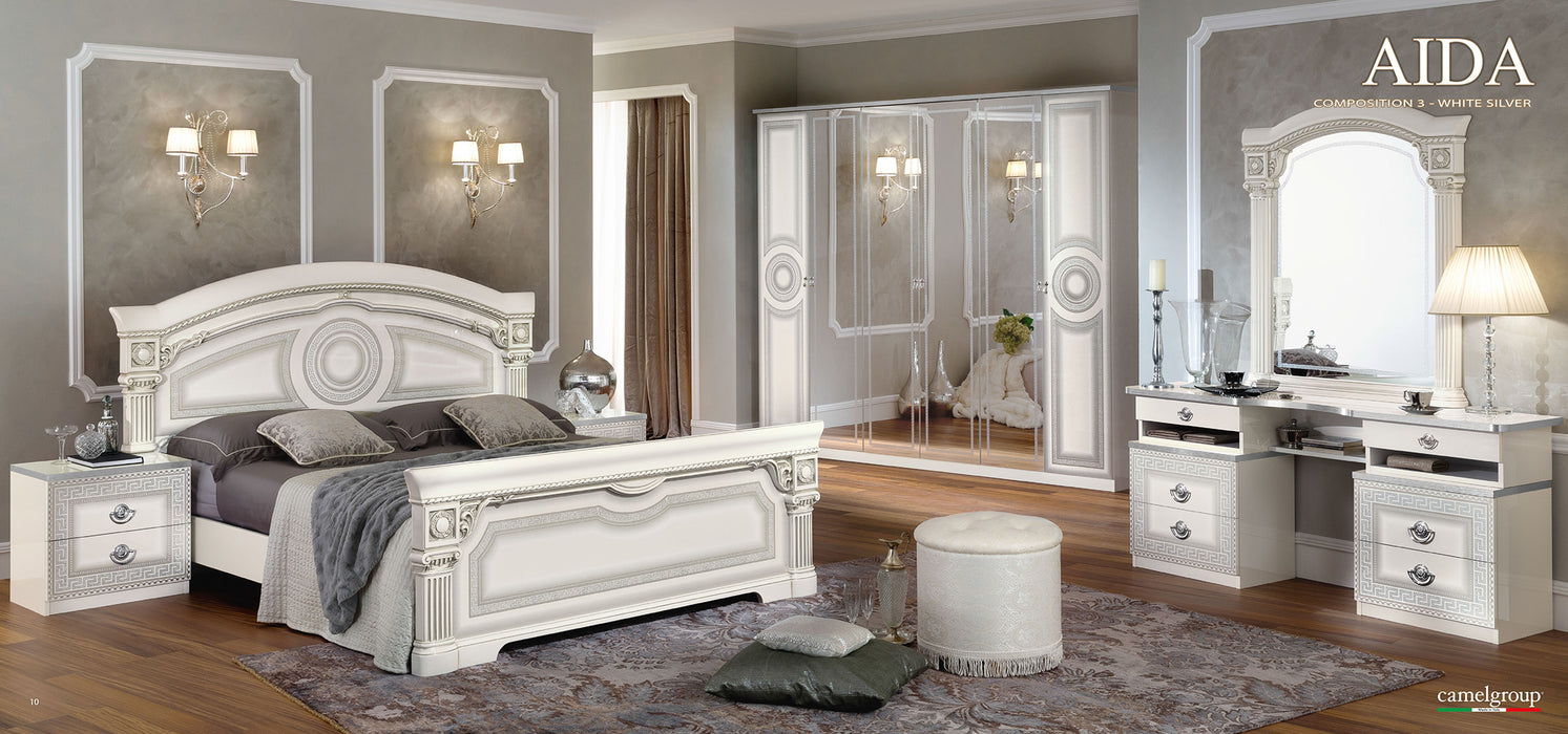 Aida Bedroom, White w/Silver, Camelgroup Italy