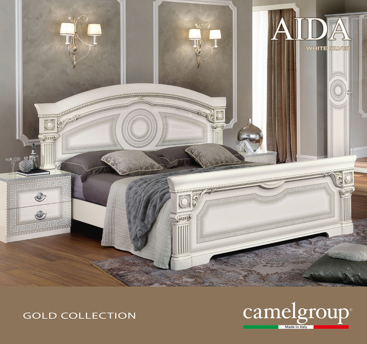 Aida Bed White w/Silver