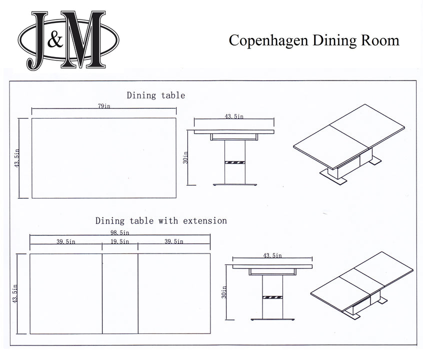 Copenhagen Dining Table 17778-DT