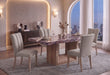 D02DT Dining Table + 8 Dining Chairs - Lava/Natural + Beige