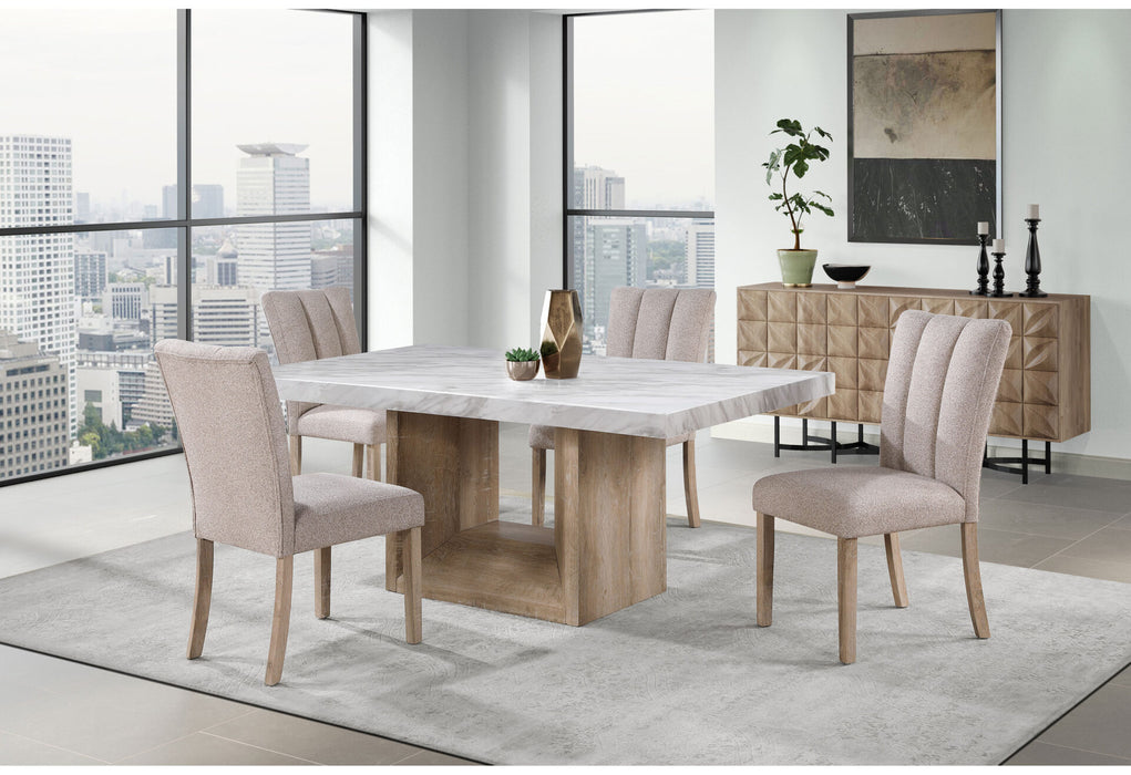 D02DT Dining Table + 8 Dining Chairs - Natural + Beige