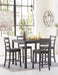 Bridson Dining Table and Chairs with Bench (Set of 6) - Black/Gray