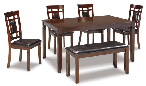 Bennox Dining Table and Chairs with Bench (Set of 6)