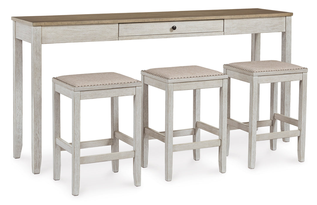 Skempton Counter Height Dining Table and 3 Bar Stools