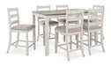 Skempton Dining Table and Chairs (Set of 7) - White;Brown/Beige