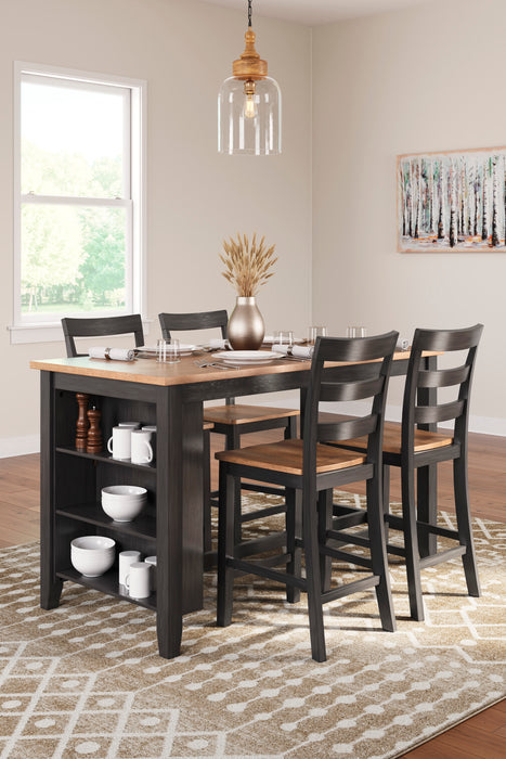 Gesthaven Counter Height Dining Table and 4 Barstools
