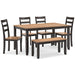 Gesthaven Counter Height Dining Table and 4 Barstools (Set of 5) - Brown/Beige