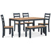 Gesthaven Dining Table with 4 Chairs and Bench (Set of 6) - D399-325