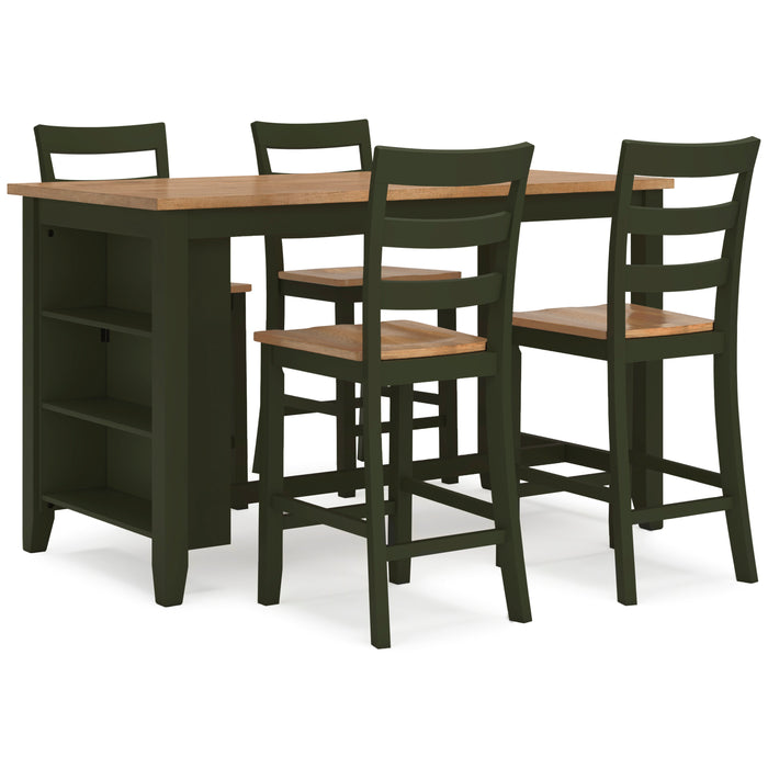 Gesthaven Counter Height Dining Table and 4 Barstools