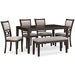 Langwest Dining Table and 4 Chairs (Set of 5) - Brown/Beige
