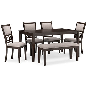 Langwest Dining Table and 4 Chairs (Set of 5) - Brown/Beige